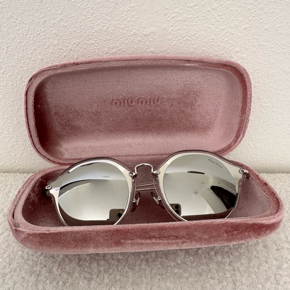 MIU MIU Cat Eye Silver Mirrored Sunglasses